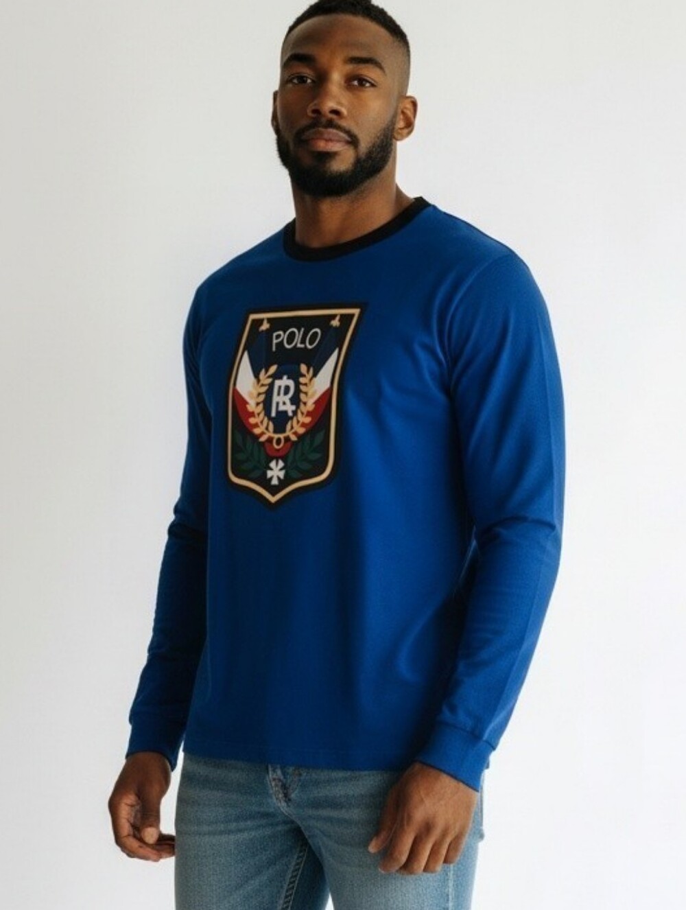 Polo by Ralph Lauren Royal Blue Graphic Crewneck Long Sleeve T-Shirt XL